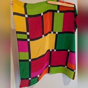 Liz Claiborne Vintage 1991 Silk Colorful Scarf Made In Japan